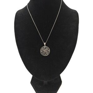 Celtic knot Design Pendant Necklace 925 Sterling Silver Marked PAJ
